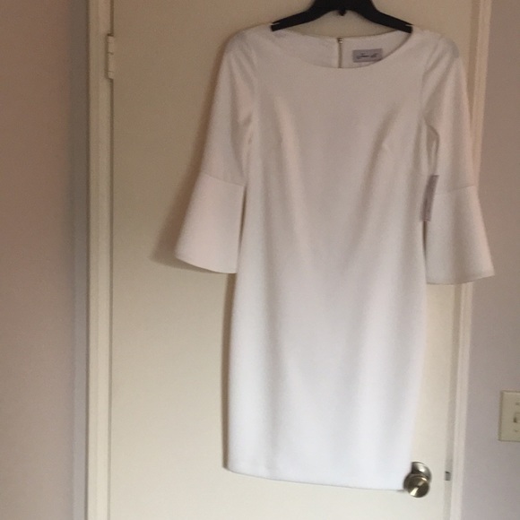 jessica H Dresses & Skirts - NWT-Jessica H Ladies Dress White Bell Sleeve